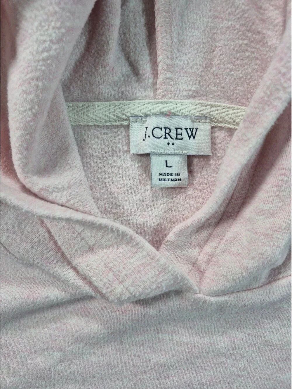 J.Crew Women’s Large Light Pink Cropped Hoodie Pullover Sweatshirt